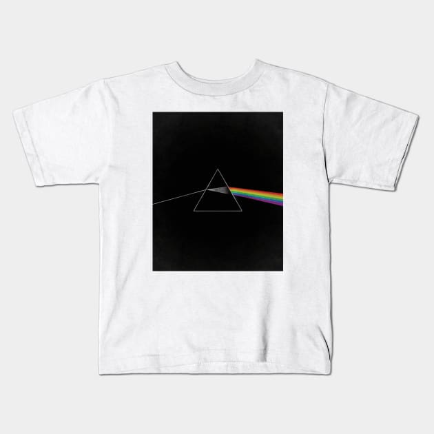 Dark Side Rainbow Prism Kids T-Shirt by OZOROZO